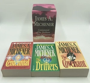 3 Book James A. Michener Boxed Set - The Covenant, Centennial & The Drifters - Picture 1 of 10