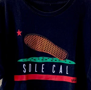 Camiseta negra para hombre Van's Off the Wall "SOLE CAL" California Shoe talla L - Imagen 1 de 6