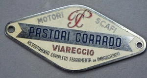 Placca pubblicitario Pastori Corrado Viareggio ferramenta motori e scafi - Picture 1 of 3