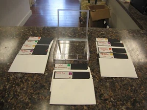 Lot of (10) Vintage Power Point V1.0/Print Shop 5.25" Disks W/Box - MF43 - Photo 1/8