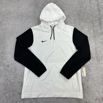 Chaqueta Nike Pregame Para Hombre Mediana Blanca Negra Fútbol 1/4 Cremallera Con Capucha FJ9536-100 Foto 1 de 4