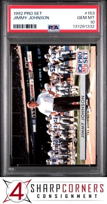 1992 PRO SET #153 JIMMY JOHNSON COWBOYS HOF PSA 10 - Image 1 of 3