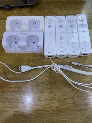 Joblot 4 X Rechargeable Wii Controllers With Docking Stations - Untested  - Image 1 of 2