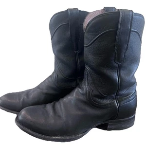 Tecovas The Earl Roper Stiefel Midnight Black Lederstiefel 1002 Herren Größe 8 EE - Bild 1 von 6