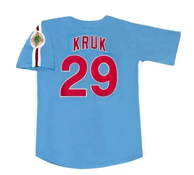 John Kruk 1984 Philadelphia Phillies Cooperstown Men's Blue Away Jersey (L-XL)