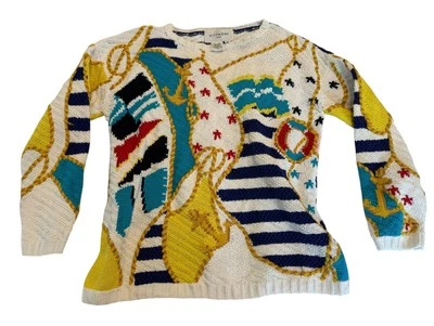 Suéter Náutico Vintage Vittadini Sport Cuerda Ancla Mediana Años 80’s 90’s Foto 1 de 4