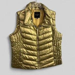 Talbots Plus full zip gold puffer jacket down filled cozy outdoor vest size 2X - Picture 1 of 10