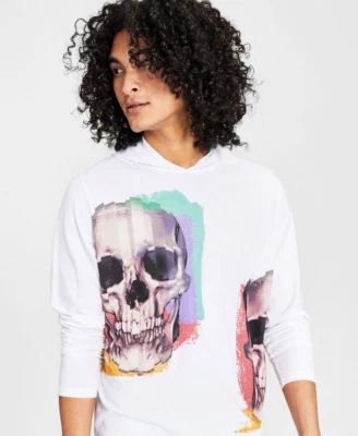 $75 I.N.C International Concepts Hombre Calavera Sudadera con Capucha Algodón Blanco Talla XL Foto 1 de 3