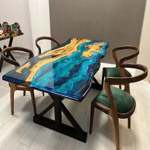 Artisan Epoxy Dining Table – One-of-a-Kind Design - Picture 1 of 7