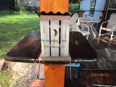 Decoração de cabide de parede humor suporte de parede papel higiênico madeira telhado de estanho vintage - Imagem 1 de 4