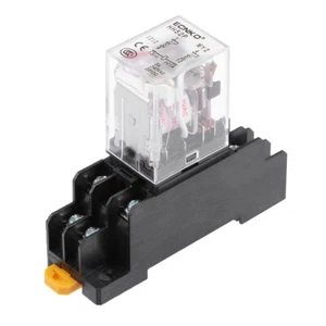 HH52P AC 12V Coil DPDT 8 Pins Electromagnetic Power Relay Red LED with socket - Picture 1 of 5