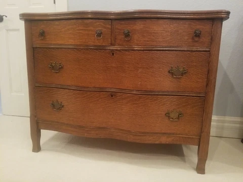 Coye Furniture Co, Steven's Point, WI Antique Oak Dresser Cover