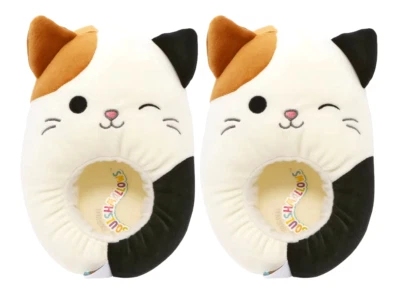 Squishmallows Kids' Cam the Cat Plush Slippers - Off-White M 13-1 New w Tags — 第 1/4 张图片
