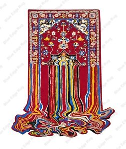 Hand Tufted Wool Carpet Orange Boho Solid Area Rugs 8 x 10 Feet Indian Handmade