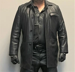 Cole Haan Leather Three Quarter Car Coat Size M - Picture 1 of 8