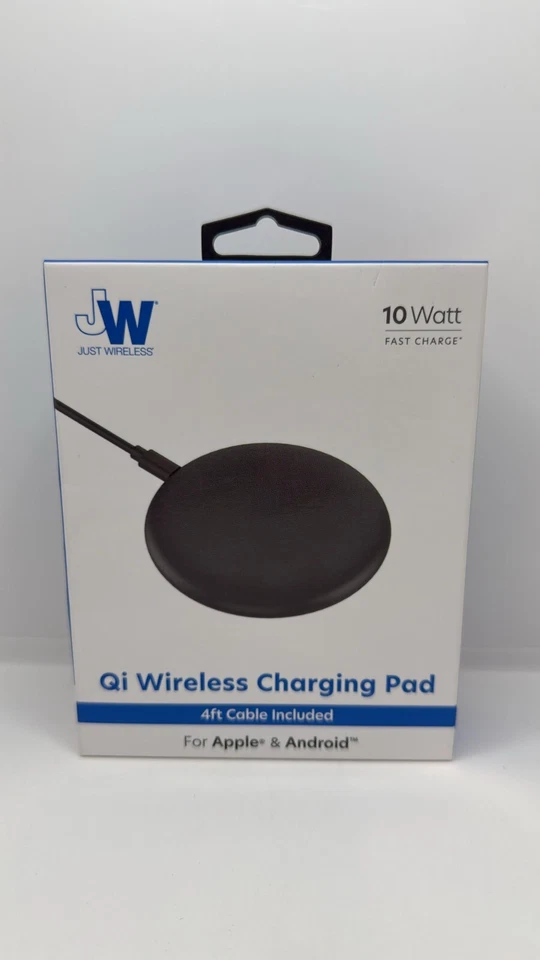 Just Wireless 10W Qi Wireless Charging Pad with 4ft  Cable - NEW - Image 1 of 1