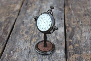 Desk Clock Vintage Table Top Antique Tabletop Brass Decorative Gift Mechanical. - Picture 1 of 6