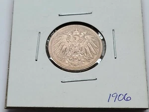 1906 D GERMAN EMPIRE DEUTSCHES REICH 2 PFENNIG RARE ANTIQUE COLLECTORS COIN  - Picture 1 of 5