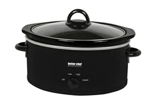 Oval Slow Cooker | 3-Quart | 3-Tempature Settings | Side Handles | Glass Black - Picture 1 of 3