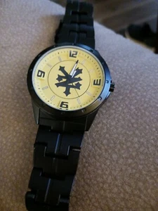 Zoo York Black Tone Watch ZY1008/S60-11 Yellow Dial Metal Band. Needs Battery - Picture 1 of 6