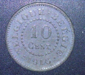 1916 Belgium 10 Cents