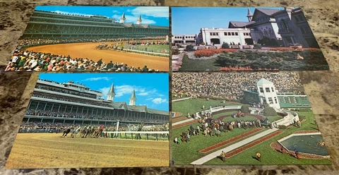Four Vintage Kentucky Derby Churchill Downs Postcards Ky Derby Large Postcards Cover