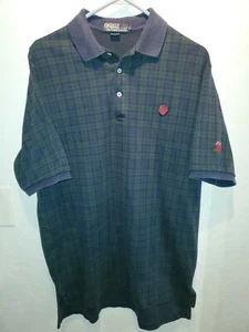 VTG Ralph Lauren Polo Shirt Men L Blue Green Tartan Plaid Short Sleeve Pullover  - Picture 1 of 8