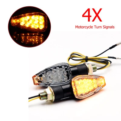 4X Señales de giro LED para motocicleta Luz intermitente Lente transparente Luz indicadora Ámbar Foto 1 de 4