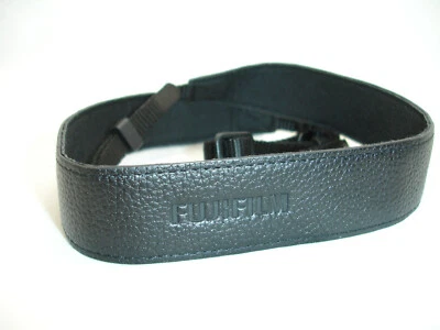 FUJIFILM FUJI CAMERA NECK STRAP Black  color ~ 1 1/4 " Wide , GUC - Image 1 of 4