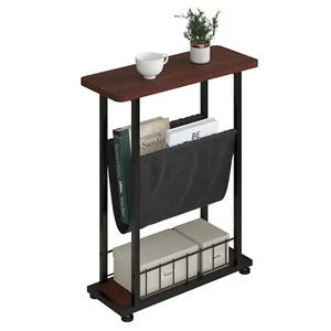 3 Tier Small Side Table for Small Spaces Narrow Side Table with Magazine Holder - Picture 1 of 9