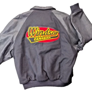 NOS DEHEN Varsity Letterman Jacket Windsor Canadian Bomber Leather/Wool XL USA - Picture 1 of 13
