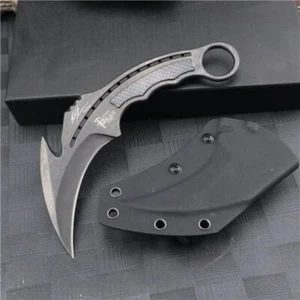 NIGHTHAWK Claw Karambit Fixed Straight Knife Blade Camping Hunting Tactical NEW - Picture 1 of 5