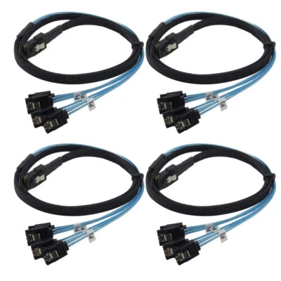 4 PCS Mini SAS to 4-SATA SFF-8087 Multi-Lane Forward Breakout Internal Cable - Image 1 of 4