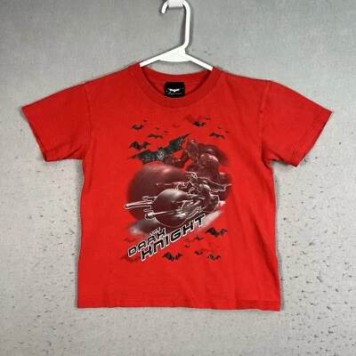 Batman The Dark Knight Motorcycle Youth T Shirt Size Medium Red - Image 1 of 4