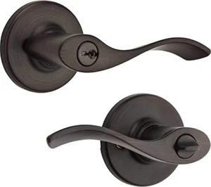 Kwikset 94050-550 Leva di ingresso con chiave Balboa, bronzo veneziano, leva reversibile - Foto 1 di 5
