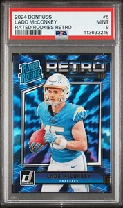 2024 PANINI DONRUSS RATED ROOKIES RETRO #5 LADD MCCONKEY ROOKIE RC PSA 9 - Picture 1 of 2