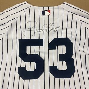 Signed Bobby Abreu New York NY Yankees Autographed Pinstripe Majestic Jersey COA