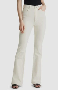 $225 Rag & Bone Women's White Casey High-Waist-Flare Leg Jeans Pants Size 26 - Picture 1 of 3