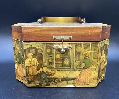 Victorian Lucite Wooden Box Purse Octagon 1979 Handcrafted - Image 1 of 4