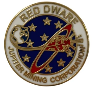 RED DWARF JUPITER MINING CORPORATION PIN BADGE CULT BRITISH TV SERIES - Picture 1 of 1
