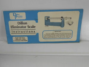 DILLON ELIMINATOR SCALE Instructions MANUAL Reloading - Picture 1 of 2