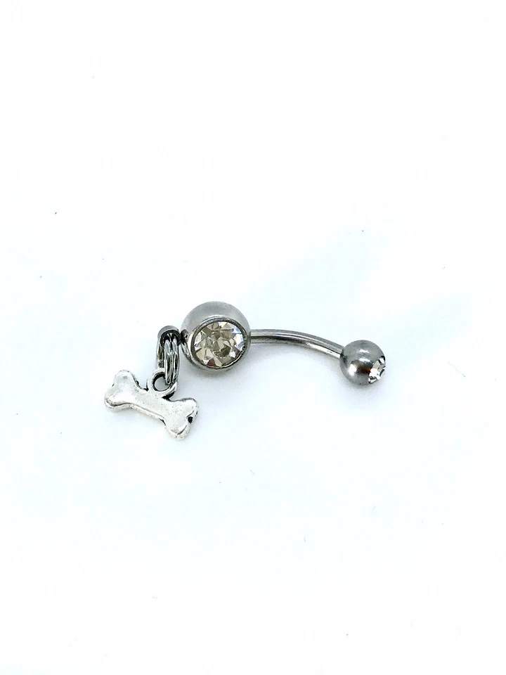 Small Dog Bone Navel Belly Bar Great gift or Present - Image 1 of 1