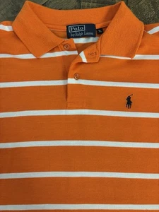 Polo Ralph Lauren Shirt Men Large Striped Short Sleeve Golf Walking XL A56 - Picture 1 of 8