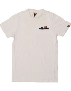 ELLESSE Womens T-Shirt Top UK 12 Medium White Cotton BT08 - Picture 1 of 3