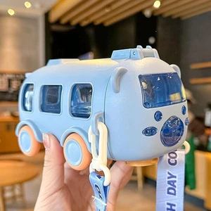 Bus Water Bottle for Kids Cute Portable Water Cup in Bus Shape 500Ml Leakproof T - Picture 1 of 12