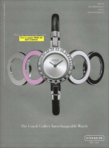 vintage COACH Watches 1-Page PRINT AD 2004 Gallery Interchangeable w ...