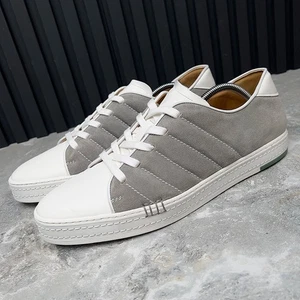 Berluti Playfiel Sneakers Lace Up Gray White Leather Suede 11 OS  12 US  45 EUR - Picture 1 of 12