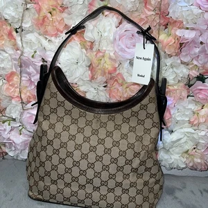 Auténtico bolso monograma Gucci gg detalles madera bolso bandolera - Imagen 1 de 11