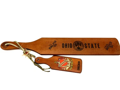 2 Vintage 1948 Wooden OHIO STATE Tau Kappa Epsilon TKE Fraternity Paddles - Image 1 of 4