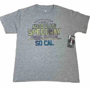 Youth SMALL Heathered AUTO CLUB SPEEDWAY Distressed NWT Fontana, CA Kids T-Shirt - Picture 1 of 6